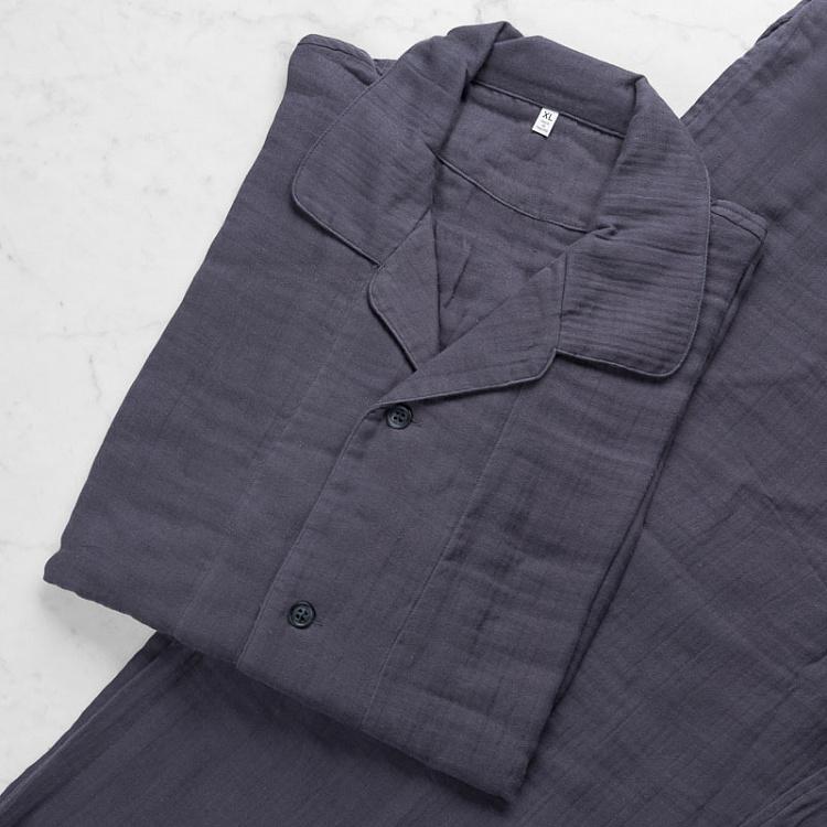 crepe gauze pajamas sleep wear dark grey size xl 368307 2 h | Постельное белье с доставкой по Казахстану и СНГ