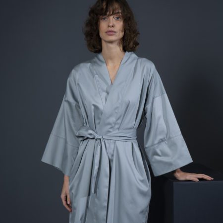 decoflux chalatas kimono solid grey pilkos spalvos 2 | Постельное белье с доставкой по Казахстану и СНГ