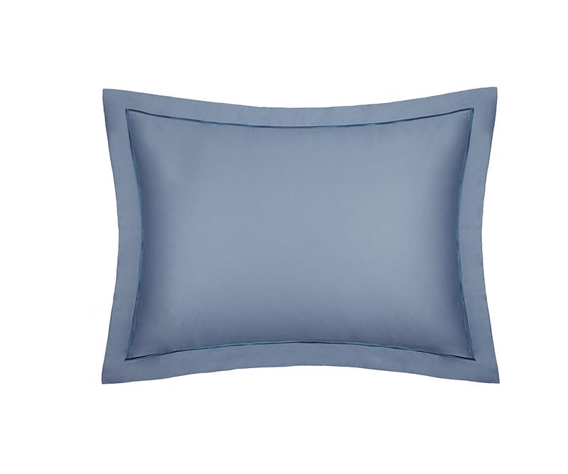 decoflux sateen stiched pillowcase solid silver blue | Постельное белье с доставкой по Казахстану и СНГ