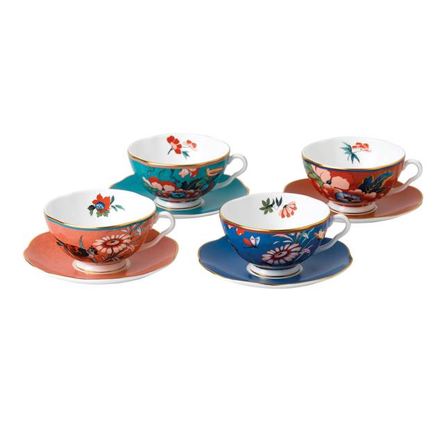 paeonia blush teacup saucer set of 4 | Постельное белье с доставкой по Казахстану и СНГ